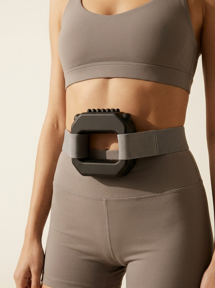 Kova device strapped over the core, hands-free